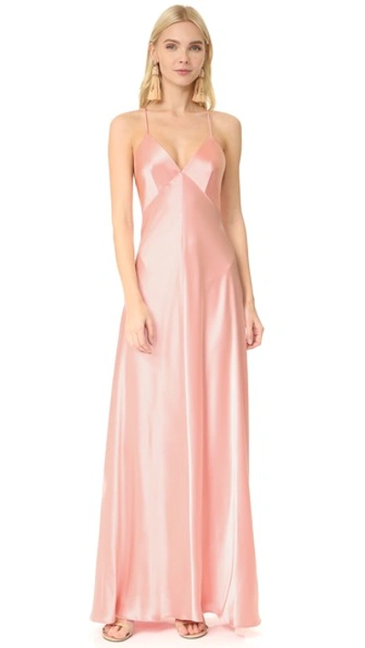 Jill Jill Stuart Sleeveless Satin Slip Gown In Pink