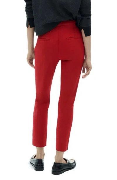 Mango Straight Leg Ankle Pants In Red
