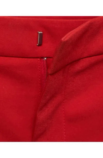 Mango Straight Leg Ankle Pants In Red