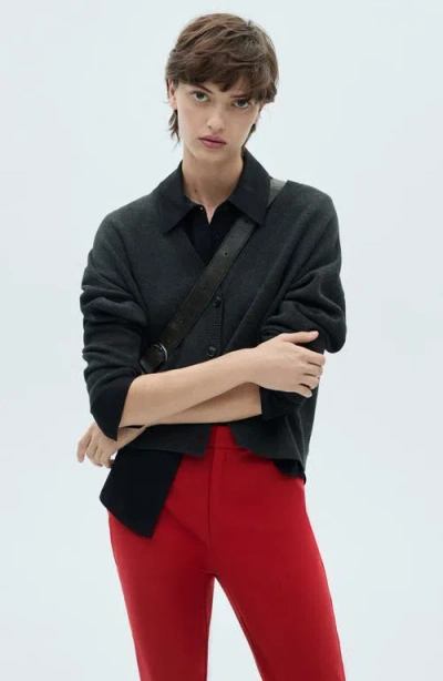 Mango Straight Leg Ankle Pants In Red