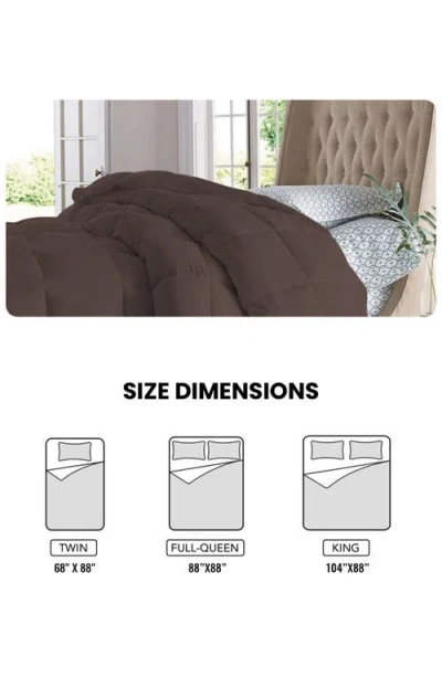 Luxury Home Solid White Microfiber Comforter In Brown