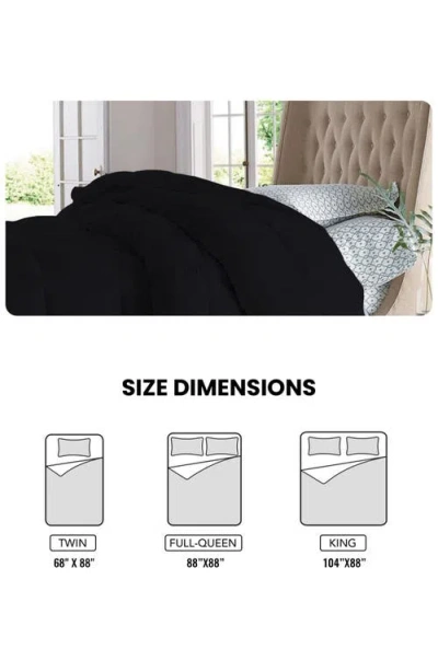 Luxury Home Solid White Microfiber Comforter In Black