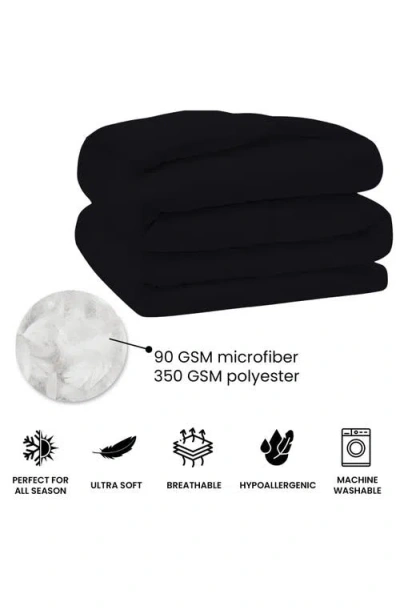 Luxury Home Solid White Microfiber Comforter In Black