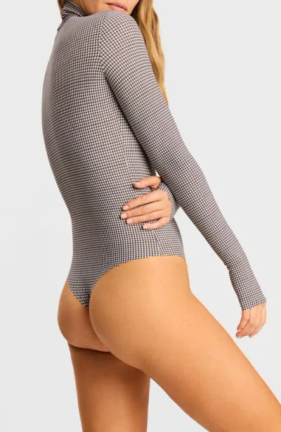 Commando Classic Turtleneck Microfiber Thong Bodysuit In Gray