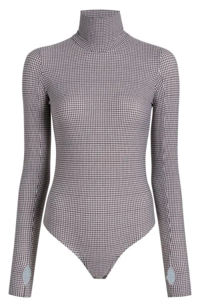 Commando Classic Turtleneck Microfiber Thong Bodysuit In Gray