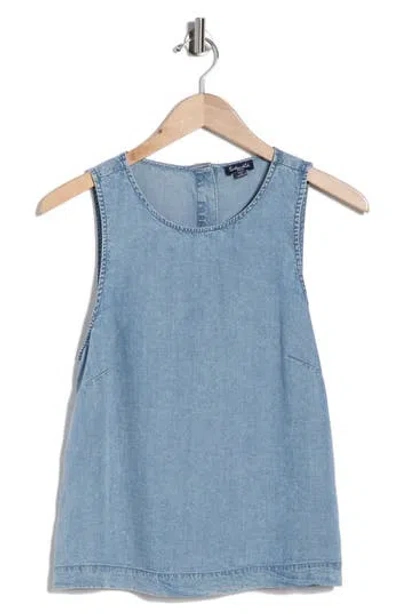 Splendid Woven Shell Tank In Blue