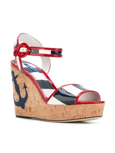 Shop Dolce & Gabbana Keira Wedge Sandals In Red