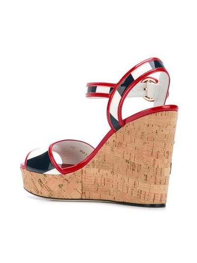 Shop Dolce & Gabbana Keira Wedge Sandals In Red