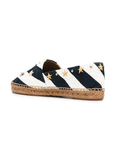 Shop Dolce & Gabbana Anchor Striped Espadrilles - Blue