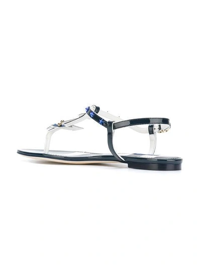 Shop Dolce & Gabbana Nautical Flat Sandals In Blue