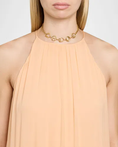 Chloé Logo Script Choker In Gold