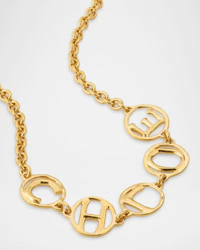Chloé Logo Script Choker In Gold