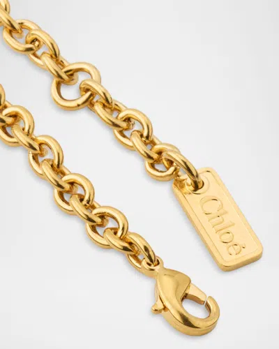 Chloé Logo Script Choker In Gold