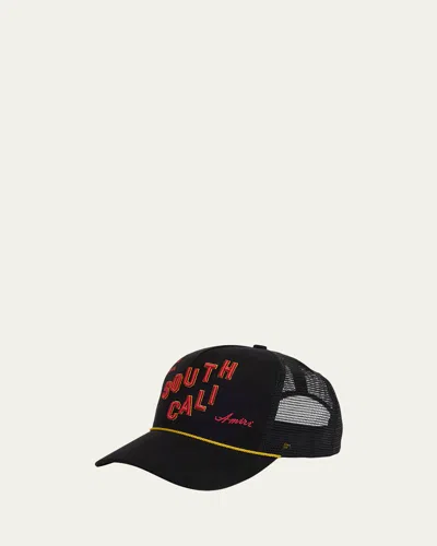 Amiri Embroidered Mesh-panel Baseball Cap In Black