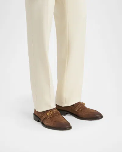 Versace Loafers With Gold Buckle In Multi