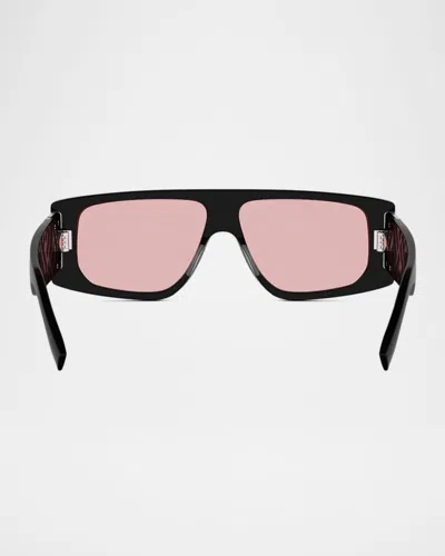 Fendi Ff Squared 55mm Acetate Rectangular Sunglasses In Black