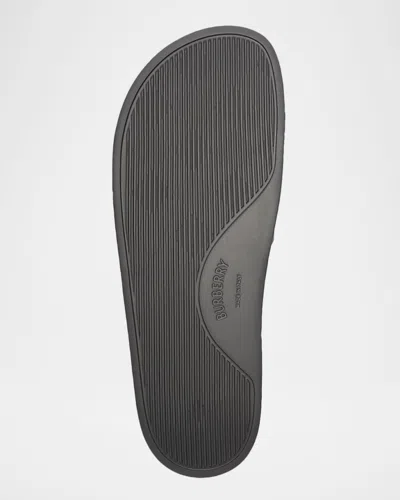 Burberry Check Slides In Gray