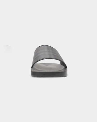 Burberry Check Slides In Gray