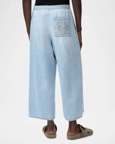 Loewe Crop Denim Pants In Blue