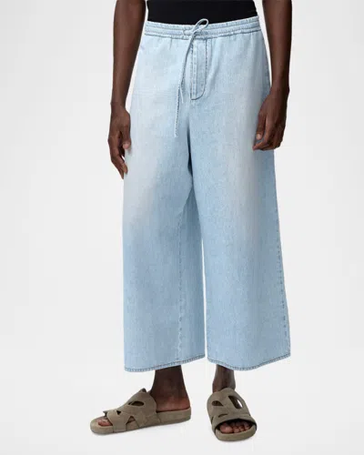 Loewe Crop Denim Pants In Blue