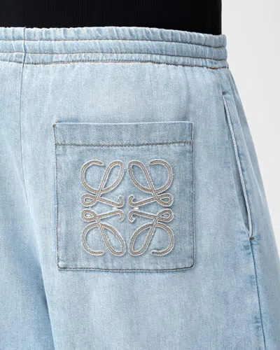 Loewe Crop Denim Pants In Blue