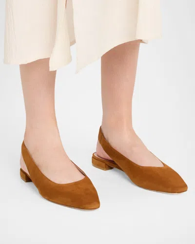 Stuart Weitzman Stassi Suede Slingback Flats In Multi