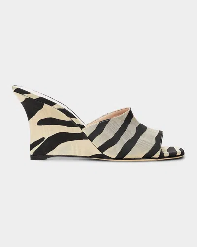 Stuart Weitzman 85mm Vinnie Zebra-printed Wedge Mules In Multi