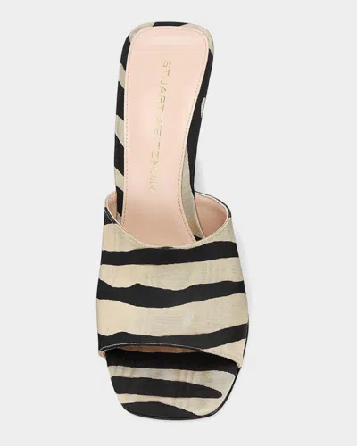 Stuart Weitzman 85mm Vinnie Zebra-printed Wedge Mules In Multi