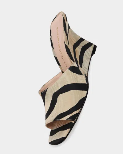 Stuart Weitzman 85mm Vinnie Zebra-printed Wedge Mules In Multi
