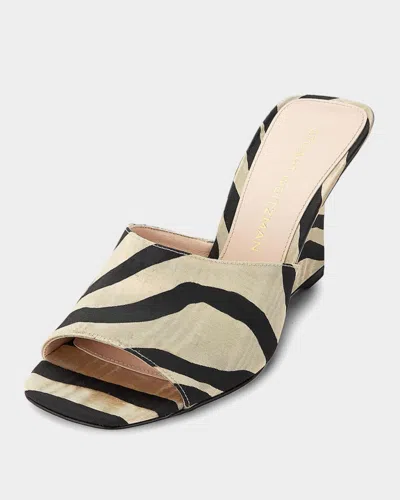 Stuart Weitzman 85mm Vinnie Zebra-printed Wedge Mules In Multi