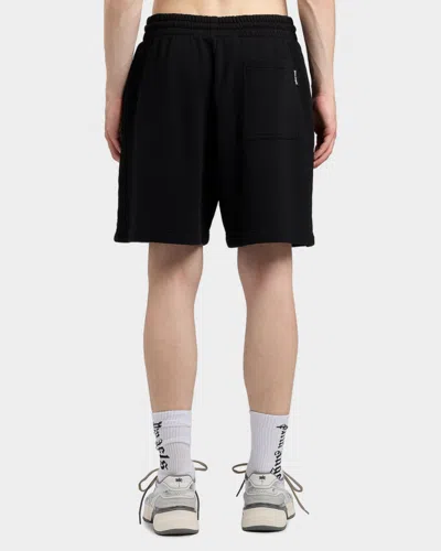 Palm Angels Men's Waist Logo Cotton Sweat Shorts In Black