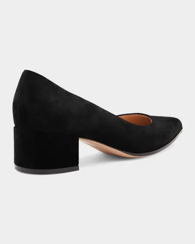 Gianvito Rossi Decollette Piper Pump In Soft Suede With Pointed Toe In Brown
