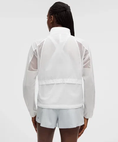 Lululemon Ventilated Packable Running Jacket In White