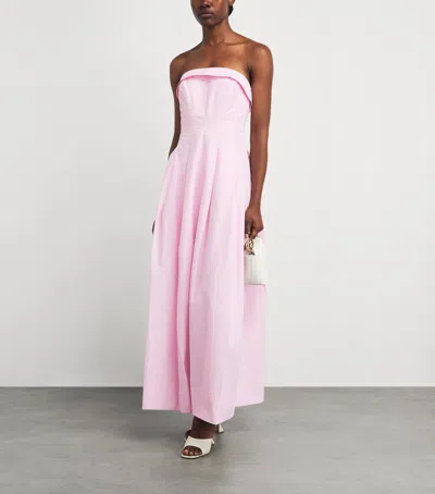 Simkhai Womens Daisy Avril Strapless Bustier Cotton-blend Maxi Dress In Pink
