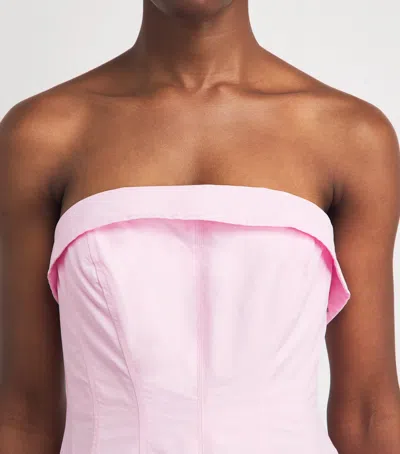 Simkhai Womens Daisy Avril Strapless Bustier Cotton-blend Maxi Dress In Pink