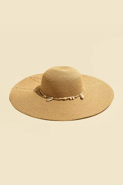 Cupshe Seashell Chain Straw Hat In Brown