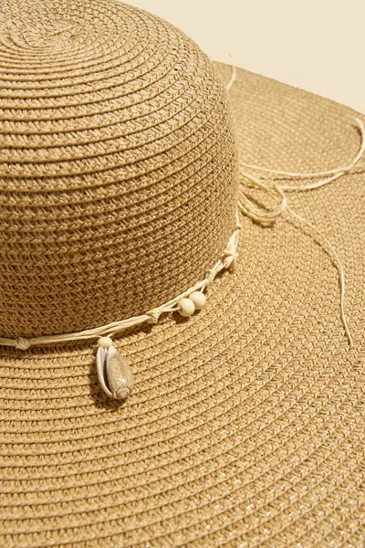 Cupshe Seashell Chain Straw Hat In Brown