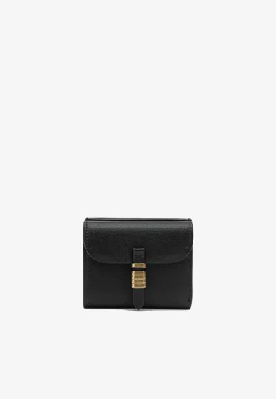 Pinko Saddle Black Wallet With Logo Detail On The Front In Leather Woman In Black