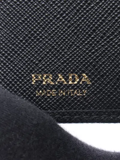 Pre-owned Prada 2020s Triangle-logo Bi-fold Wallet In Black