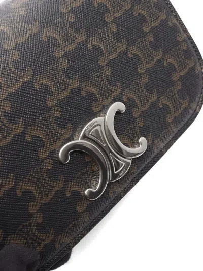 Pre-owned Celine Triomphe Shoulder Bag In Brown