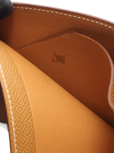 Pre-owned Hermes 2007 Mc² Copernic Compact Wallet In Neutral