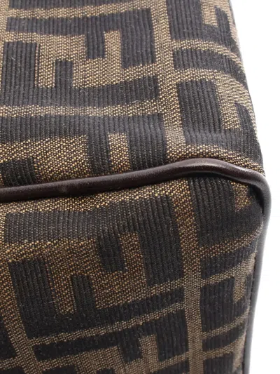 Pre-owned Fendi Zucca Monogram Pattern Shoulder Bag In Brown