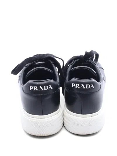 Pre-owned Prada 2000s Triangle-logo Low-top Sneakers In Black