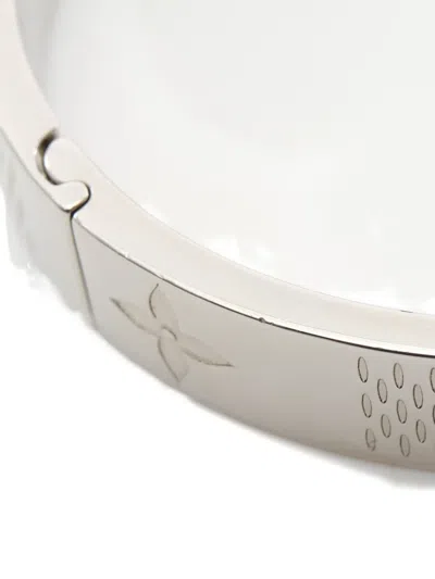 Pre-owned Louis Vuitton Damier Staple Bangle In Silver