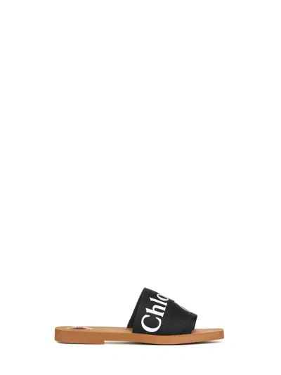 Chloé Mini Multi-ribbon Sandals In Black