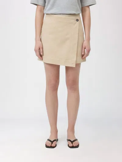 Closed Wrap-effect Mini Skirt In Brown