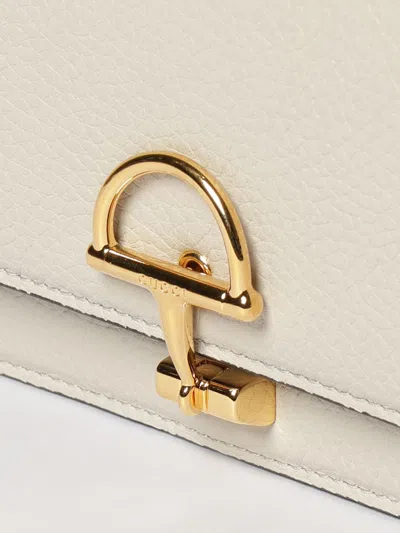 Gucci Horsebit Leather Wallet On A Chain In White