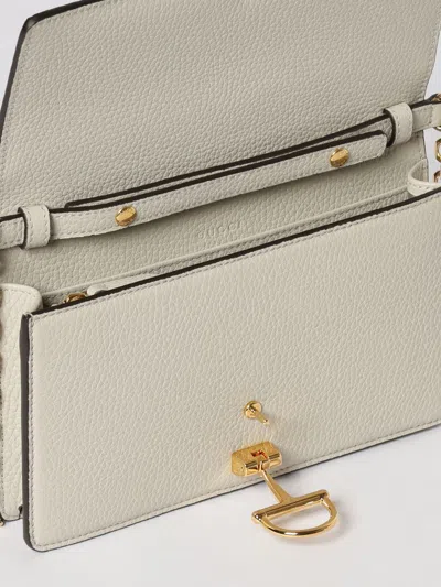 Gucci Horsebit Leather Wallet On A Chain In White