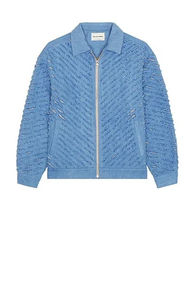 Pas Une Marque Cut Through Denim Jacket In Blue