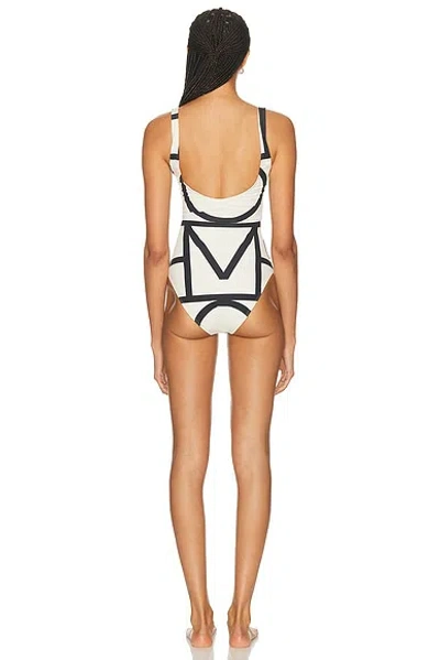 Totême Toteme One-piece Swimsuit With Lettering In White